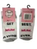 Picture of Mothers day Socks Best mum ever, get mum a wine UK 5-8 New