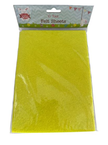 Picture of 10 x sheets Easter Felt sheets pastel colours yellow pink blue green purple