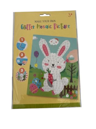 Picture of Easter Bunny Glitter Mosaic Picture Childrens Easter Craft NEW