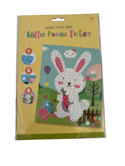 Picture of Easter Bunny Glitter Mosaic Picture Childrens Easter Craft NEW