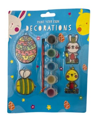 Picture of 4 x Easter Paint Your Own Decorations with paint and brush suncatchers   easter suncatchers