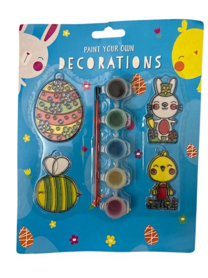 Picture of 4 x Easter Paint Your Own Decorations with paint and brush suncatchers   easter suncatchers