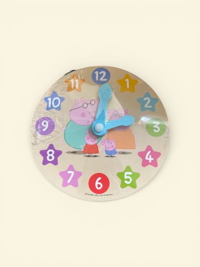 Picture of Wooden Peppa Pig Clock - Movable Hands - Age 3+ Wooden clock New