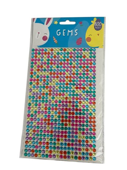 Picture of 600 x Easter gems stickers New assorted colours easter gem stickers