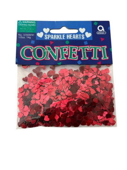 Picture of confetti sparkle hearts red hearts confetti New 14 grams