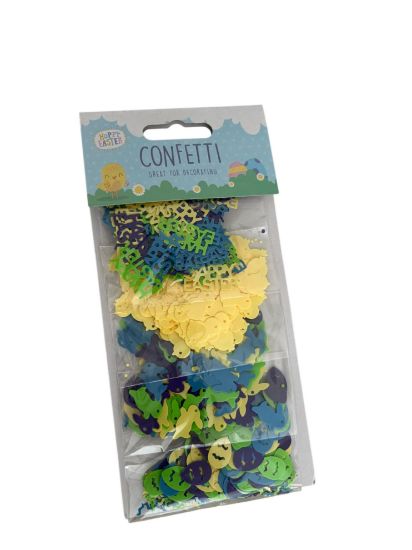 Picture of Happy Easter Table Confetti, Bunny,Chick,Egg happy easter yellow green blue purple