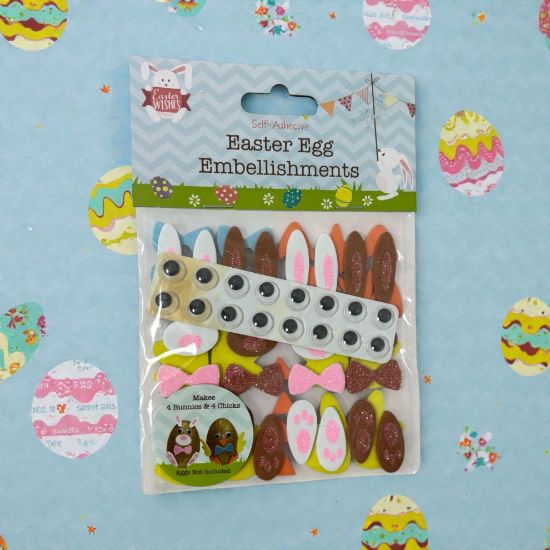 Picture of Easter Egg Embellishment to Make 4 Bunnies and 4 Chicks