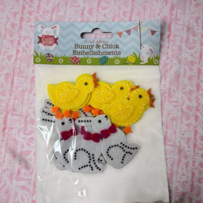 Picture of 12 x easter bunny and chick embellishments easter bonnet decorations