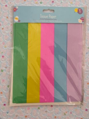 Picture of 10 Sheets of Multicoloured Tissue Paper Easter tissue paper