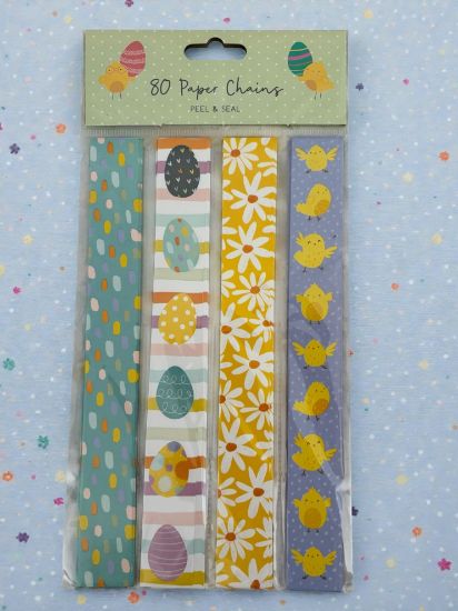 Picture of 80 Easter Paper Chains Make Your Own Peel & Seal Adhesive Childrens Decorations