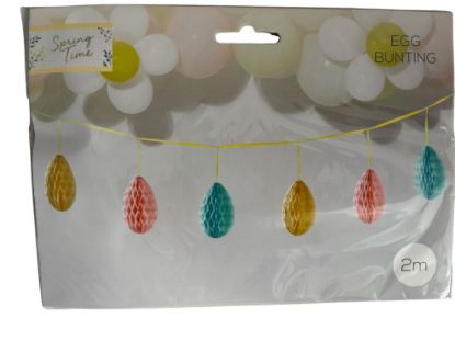 Picture of Easter Egg Honeycomb Paper Bunting Decoration Garland 2 metres New