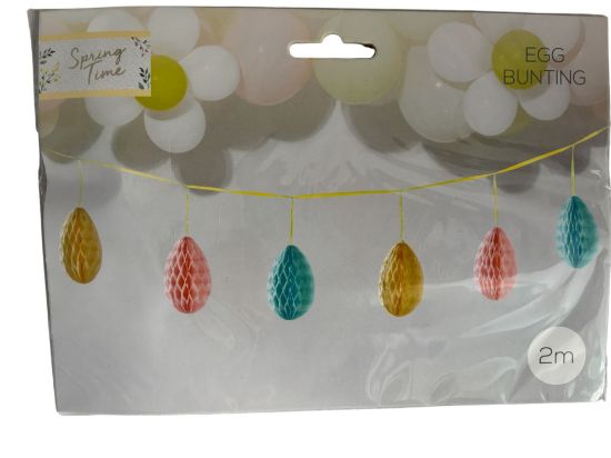 Picture of Easter Egg Honeycomb Paper Bunting Decoration Garland 2 metres New