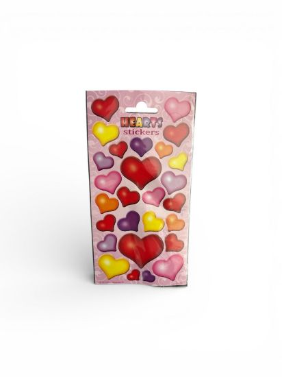Picture of 27 x Hearts Stickers Sheet assorted colour hearts valentines day stickers