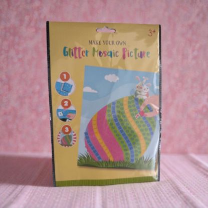 Picture of Easter Glittered Foam Mosaic Art Picture Easter Egg Design NEW Easter Mosaic  yellow packet