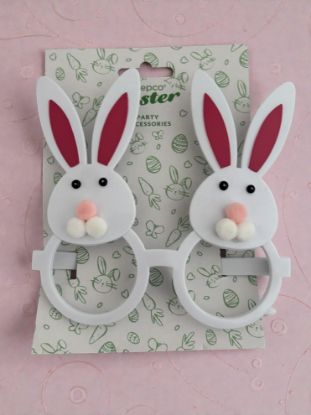 Picture of white easter bunny glasses easter bunny shaped glasses