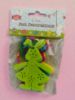 Picture of 8 x felt bunnies easter decoration pink green blue yelloe hanging bunnies on ribbon