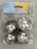 Picture of Easter Egg Nest Decorations with white eggs & white feathers  4pk Easter Bonnet NEW
