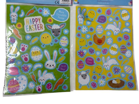 Picture of 2 Sheets of Easter stickers Egg easter Bunny Flowers carrot chick etc New