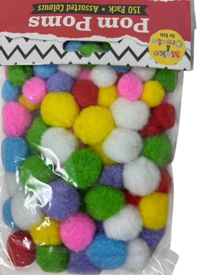Picture of 150 x Easter pom poms assorted colours New