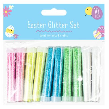 Picture of 10 x Easter Glitter Tubes Kids Card Making assorted Easter pastel colours New