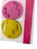 Picture of 10 x Easter Bonnet decorations with pink ribbon Easter Egg design New -