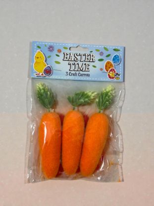 Picture of 3 x Easter craft Decorations 4cm Carrots Foam carrots New