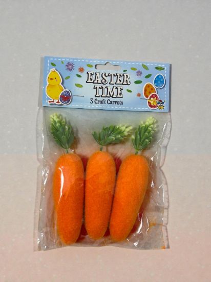 Picture of 3 x Easter craft Decorations 4cm Carrots Foam carrots New