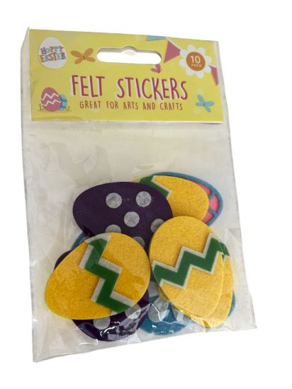 Picture of 10 x felt easter eggs stickers colourful easter egg stickers New