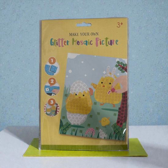 Picture of Easter Chicks Glitter Mosaic Picture Childrens Easter Craft NEW