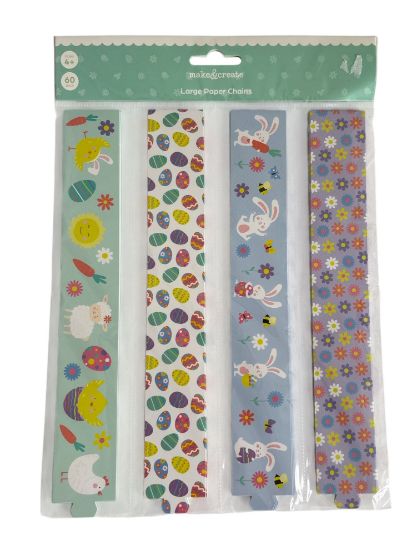 Picture of 60 x  Easter Paper Chains Make Your Own Easter Decorations LARGE