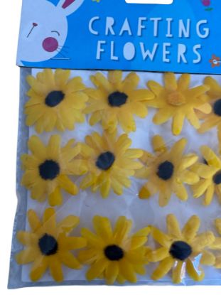 Picture of 12 x Crafting yellow sunflowers Fabric flowers NEW Easter flowers 12 x fabric sunflowers