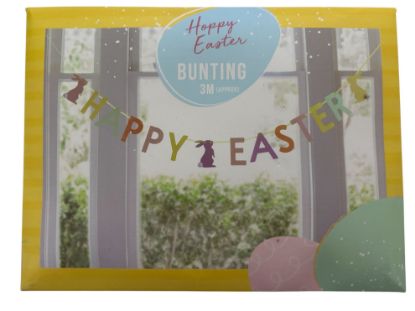 Picture of 3M Happy Easter Bunting  Banner Decoration Garland Bunny Pattern  HAPPY EASTER BUNTING 3M APPROX New