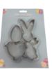 Picture of 4 x Easter Steel Cookie Cutters Set egg, bunny head, chick and bunny New