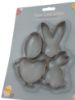 Picture of 4 x Easter Steel Cookie Cutters Set egg, bunny head, chick and bunny New