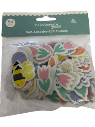 Picture of 50 x Easter Foam Stickers   EVA stickers bumblebee flowers bunny eggs