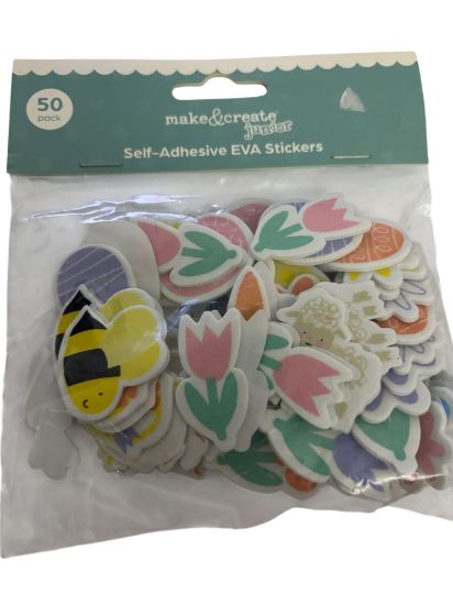 Picture of 50 x Easter Foam Stickers   EVA stickers bumblebee flowers bunny eggs