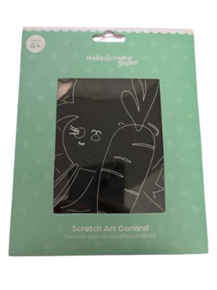 Picture of Easter Scratch Art Garland Scratch Art Easter Bunting Craft make Easter bunting  80cm rope
