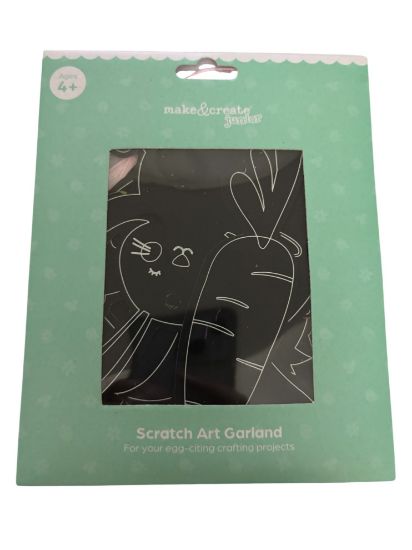 Picture of Easter Scratch Art Garland Scratch Art Easter Bunting Craft make Easter bunting  80cm rope
