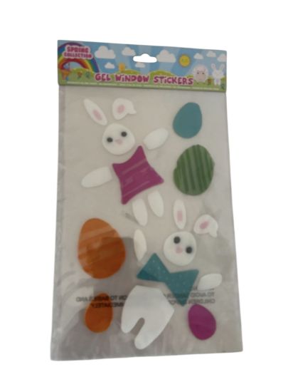 Picture of easter bunny gel window stickers window gel stickers bunnys with eggs