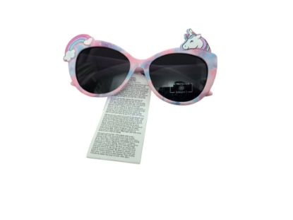 Picture of S/M Girls Unicorn  Sunglasses UV protection  pink  unicorn rainbow design