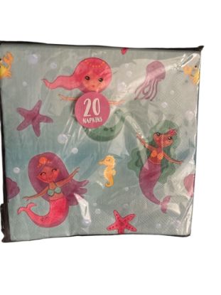 Picture of 20 x Mermaid Napkins Square  20 sealife napkins blue new