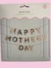 Picture of 3 metres Happy mothers day bunting banner New gold foil bunting with flowers
