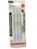 Picture of 3 x Zebra Pens Zebra Marble pens Boxed blue glam marble effect