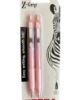 Picture of 2 X Zebra Z GRIP Smooth Pens Pastel PINK Mauve Barrel 1.0mm Nib Black Ink NEW