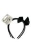 Picture of 3 x Girls Headbands Alice Bands Monochrome Black & White 1 with ribbon BOW NEW
