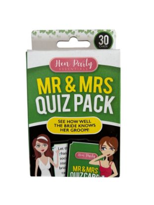 Picture of Hen Party Wedding Mr & Mrs Quiz Pack 30 Cards New
