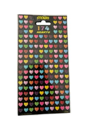Picture of 174 x Glitter Finished Hearts Stickers New 174 x hearts multicoloured