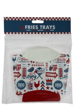 Picture of 6 x BBQ fries Trays Cardboard BBQ Boxes New