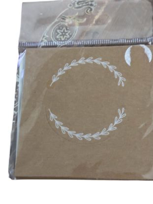 Picture of 10 x Kraft Wedding Place Cards with Leaf Pattern for Table Name Settings