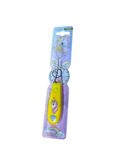 Picture of KIDS Yellow UNICORN Toothbrush Flashing TIMER Soft Toothbrush - copy